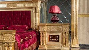 Luxury Victorian Black Gold <b>Solid</b> Teak <b>Wood</b> Bedroom Set King Size Bed with Curio Nightstands Wardrobe and <b>Dressing</b> <b>Table</b> Set - Product Image 3