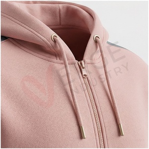 Ensemble de survêtement unisexe rose à blocs de couleur, manches longues, capuche, fermeture éclair sur le devant, poches latérales, tenue décontractée d'automne, coupe classique - Product Image 4