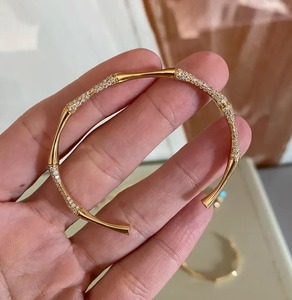 18K Gold Sterling Silver Lab Grown Diamond Cuff Bangle <b>Bracelet</b> 2ctw Round Brilliant Cut Pave <b>Stacking</b> Sale - Product Image 2