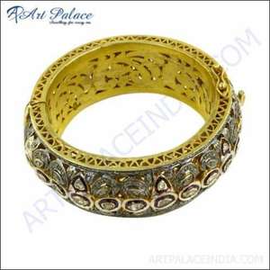 Brazalete chapado en oro con diamantes tradicionales indios, brazalete Victoriano de moda, excelente brazalete victoriano - Product Image 1