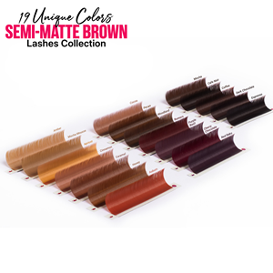 Extensions de cils marron, plateaux mixtes, fibres PBT coréennes colorées, style naturel, cils vietnamiens, boîte d'exportation OEM - Product Image 5