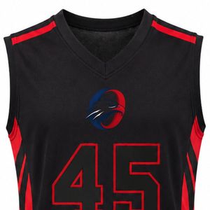 Uniforme de Baloncesto Negro y Rojo para Hombre, Jersey y Pantalones Cortos, Conjunto Deportivo Ligero y Transpirable para Entrenamiento y Torneos - Product Image 6