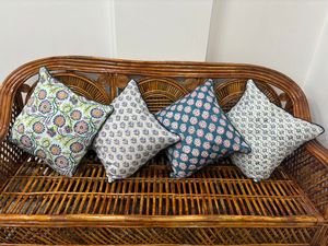 Hand Block Print Luxury Floral Cotton Boho <b>Pillow</b> Cover with Anti-static & Washable Features Piping Wholesale Price Available - Product Image 5