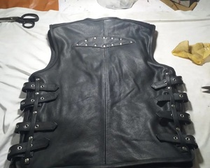 High Quality Custom <b>White</b> <b>Men's</b> Winter Sheep Skin Vintage Motorbike <b>Vest</b> Waistcoat Waterproof - Product Image 4