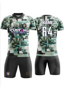 ชุดเสื้อและกางเกงฟุตบอลผู้ใหญ่แบบยูนิเซ็กซ์ คุณภาพสูงจากผู้ผลิต ผลิตจากโพลีเอสเตอร์ 100% คอวี ระบายอากาศได้ดี พิมพ์ลายแบบซับลิเมชั่น สีแดง - Product Image 5