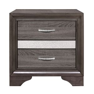 Glamoroso acabado en dos tonos mesita de noche oculta joyería cajón pulido cromo Bar muebles de dormitorio - Product Image 2