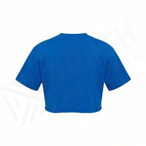 Camiseta Deportiva de Gimnasio para Mujer, Personalizada, de Color, Talla Grande, Lisa, Ajustada, con Rayas, Cuello en V, Ecológica, de Jersey, de Alta Calidad - Product Image 2