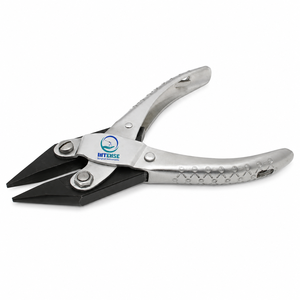 Pince à bec plat à action parallèle professionnelle en acier inoxydable pour la mise en forme et le pliage de fils de bijouterie - Product Image 1