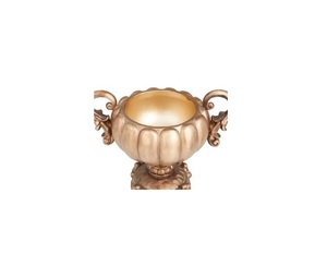 Vase de table traditionnel en bronze avec poignées, finition dorée, bol décoratif pour la décoration de la maison - Product Image 1