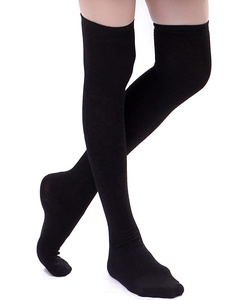 Knee Thigh High <b>Socks</b> High Knee <b>Socks</b> Wholesale Custom <b>Women</b> Over The Knee Solid Colors Cotton Young Long <b>Women</b> Thigh High <b>Socks</b> - Product Image 2