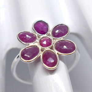 Style éthéré 925 bague d'anniversaire de mariage en argent Sterling élégant corindon rubis pierre précieuse fait à la main bijoux de mode cadeau - Product Image 1