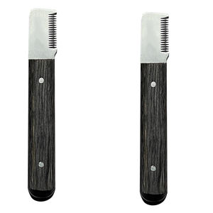 High Quality Striping Groomer Tool Wooden Handle Pet <b>Dog</b> Grooming Stripping Knife - Product Image 6
