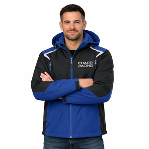 เสื้อแจ็คเก็ตผู้ชายสำหรับกิจกรรมกลางแจ้ง ป้องกันลม ผ้า softshell มีฮู้ด กันน้ำ แจ็คเก็ตสำหรับเล่นกีฬา ดีไซน์กระชับรูปร่าง - Product Image 4