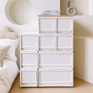 Petite armoire de rangement en plastique ivoire, fabriquée en Corée, unité de tiroirs modulaires empilables, organisateur de jouets pour la maison, la crèche, la salle de jeux, les enfants - Product Image 5