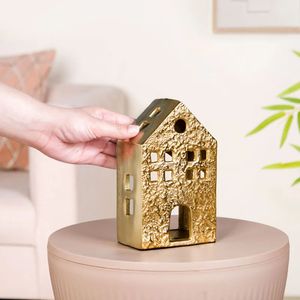 Curio Craft Luxury Metal House Shape Candle Holder Traditional Handicraft Eco-Friendly <b>Christmas</b> Decoration - Product Image 5