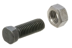 Vis à tête hexagonale en acier au carbone de type boulon de charrue avec écrou, ensemble de vis et d'écrous pour machines agricoles, vis à tête hexagonale noire avec tige filetée - Product Image 1