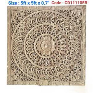 Paneles Decorativos de Madera de Teca Grabados, Cuadrados, de 1.5 m, para Colgar en la Pared, 100% Hechos a Mano, de Alta Resistencia, Ecológicos, Decoración Clásica para el Hogar TH - Product Image 3