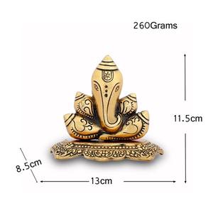 Plaque Ganesha en métal plaqué or, artisanat d'art, style SHANKH - Product Image 3