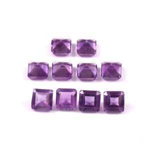 พลอยอะเมทิสต์แอฟริกันแท้ ขนาด 18 มม. ทรง Asscher Cut เจียระไนแบบ Faceted  ปรับขนาดได้  พร้อมใบรับรอง สำหรับทำเครื่องประดับ ขายส่ง - Product Image 2