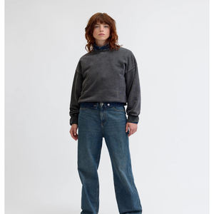 Sweat-shirt épais et lourd à capuche et épaules tombantes, en molleton bouclette, personnalisable avec logo, coupe oversize, pull sport pour femme, OEM - Product Image 4