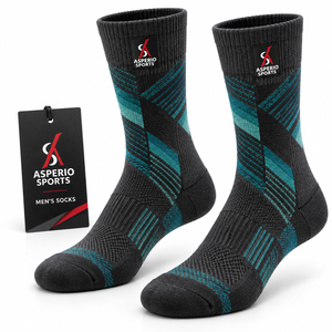 Calcetines Deportivos para Hombre, Material de Poliéster de Alto Rendimiento, Gestión de la Humedad, Tecnología de Secado Rápido, Construcción Transpirable, Ajuste Deportivo Cómodo - Product Image 1