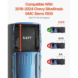 Copertura Tonneau Tri-Fold per Cassone Camion 5,8'' Compatibile con Chevy Silverado GMC Sierra 1500 2019-2024 (NON compatibile con Classic 19-24) - Product Image 2