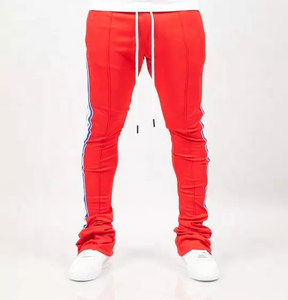 Pantalon évasé pour hommes avec rayures vertes et blanches, taille élastique avec cordon de serrage, vêtements de sport décontractés d'été - Product Image 5