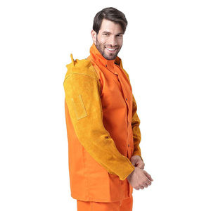 Manga de cuero de vaca para soldador, resistente al calor, extensión de hombro, ropa de soldadura, nivel de corte ANSI/ISEA 2 JNM - Product Image 2