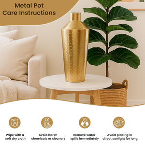 Jarrón de Flores Hecho a Mano con Diseño Tradicional de Hierro Dorado Premium, Decoración para el Hogar, Centro de Mesa para Bodas, Pieza Decorativa Duradera - Product Image 5