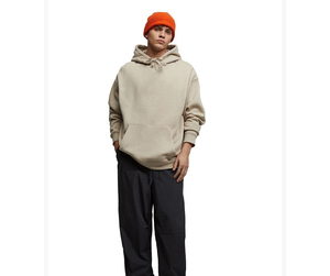 Sudadera con Capucha Extra Grande para Hombre, Color Beige, Manga Larga, Color Sólido, Informal, para Otoño - Product Image 1