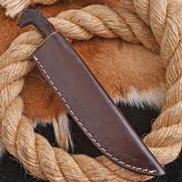 Couteau Viking en acier au carbone fait main sur mesure avec manche forgé à la main et étui en cuir fin, couteau médiéval forgé