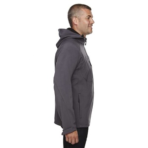 Veste softshell respirante et imperméable pour homme avec logo personnalisé, col montant, coupe-vent, chaude, à capuche, décontractée pour les activités hivernales en plein air - Product Image 5