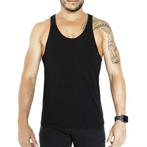 เสื้อกล้ามยิมวินเทจคุณภาพสูงขายส่งจากโรงงาน ผู้ชาย ผ้าฝ้าย 100% แห้งเร็ว ระบายอากาศได้ดี ผ้าริบ สีดำ ขาว เทา OPP - Product Image 1