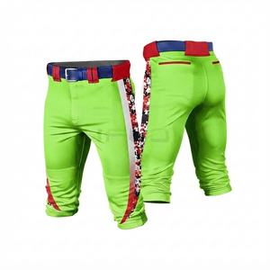 Pantalon de baseball court pour homme, personnalisé avec le nom de l'équipe, grande taille, 100 % polyester, tissu mesh, logo imprimé par transfert thermique sur le devant, anti-humidité - Product Image 1