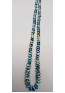 Perles rondes en turquoise dorée semi-précieuse 100 % naturelle du Kazakhstan, 5-7,5 mm, lisses, en brin, pour la création de bijoux DIY - Product Image 4