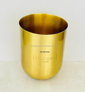 Wholesale Modern Luxury Brass Votive <b>Holder</b> Customized Brushed Finish Empty Home Decor Metal <b>Candle</b> <b>Holders</b> <b>Lanterns</b> - Product Image 6