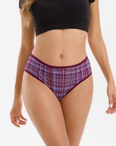 Culottes string brodées taille basse pour femme, style tendance, 100 % coton, tricot léger, respirant, extensible, moderne et confortable - Product Image 2