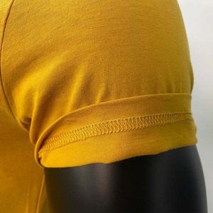 Chemises pour hommes de couleur jaune, de bonne qualité, grandes tailles, style streetwear, été, coton et polyester, col rond - Product Image 4
