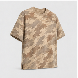 Camiseta de Manga Corta con Cuello Redondo para Hombre, Estampado de Camuflaje con Fragmentos de Arena del Desierto, Personalizada, MTS-CAMO-0004 - Product Image 3