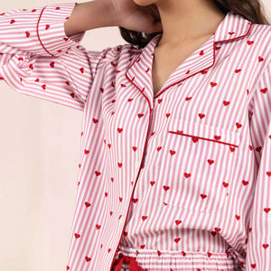 Conjunto de Pijama de Algodón Premium para Mujer, Elegante Ropa de Dormir de Dos Piezas, Ropa de Casa Cómoda, Logotipo Personalizado, Fabricante OEM - Product Image 5