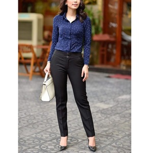 กางเกงทรงดินสอผ้ายืดสำหรับผู้หญิง รุ่นใหม่ประจำฤดูใบไม้ร่วง เนื้อผ้าสแปนเด็กซ์/คอตตอน ระบายอากาศได้ดี เหมาะสำหรับใส่ทำงานหรือลำลอง ผู้ผลิตจากบังกลาเทศ - Product Image 2