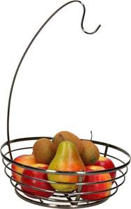 Panier de rangement à 2 niveaux pour fruits et légumes, support de comptoir pour pain, oignons, pommes de terre, panier en fil métallique pour fruits - Product Image 6