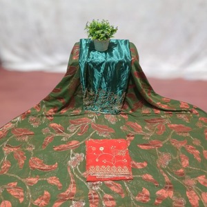 Tela de Chifón Jacquard Fransawi Somalí Exclusiva de la Mejor Calidad, con Patrón Floral, para Vestidos y Eventos Especiales - Product Image 1
