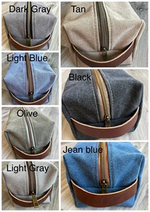Waterproof Waxed Canvas Leather Dopp Kit Custom Logo Mens Travel Toiletry Bag Shaving Cosmetic Organizer <b>Case</b> LCTB-0072 - Product Image 6