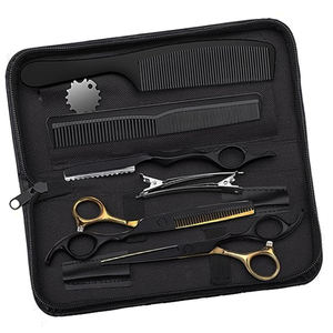 ชุดกรรไกรตัดผมมืออาชีพคุณภาพสูง 10 ชิ้น สำหรับร้านตัดผม ทำจากสแตนเลส พร้อมอุปกรณ์จัดแต่งทรงผม - Product Image 4