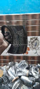 Taza de Cerveza Inspirada en el Juego de Tronos con el Logotipo del Lobo Fenrir, Hecha con Cuerno de Búfalo Real, Estilo Vikingo Nórdico, para Cerveza, Vino y Todas las Bebidas Alcohólicas - Product Image 4