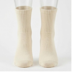 Crew <b>Socks</b> Solid Color 100% Cotton Breathable Knitted for Adults Daily Wear Spring Season - Product Image 1