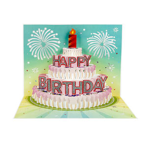 Cartes d'anniversaire musicales 3D pop-up artisanales vertes avec design de message personnalisé - Product Image 3