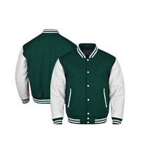 Blouson universitaire personnalisé avec patch brodé en chenille, corps en laine, manches en cuir, vente en gros OEM