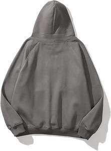 Sweat à capuche unisexe surdimensionné imprimé personnalisé, à manches longues, décontracté, coupe ample, couleur unie sur le devant - Product Image 3